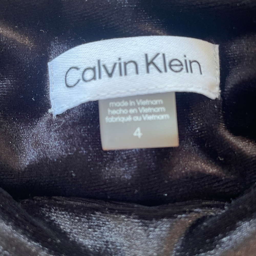 Calvin Klein Ruched‎ Velvet Long Sleeve Dress - Picture 7 of 8